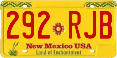 NM license plate 292RJB