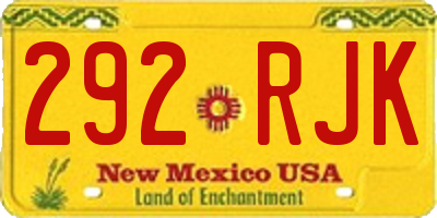 NM license plate 292RJK