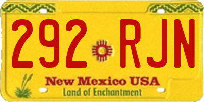NM license plate 292RJN
