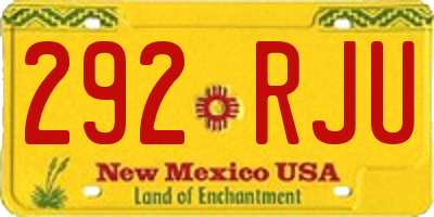 NM license plate 292RJU