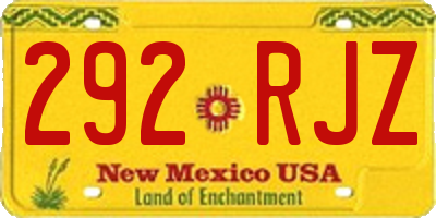 NM license plate 292RJZ