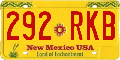 NM license plate 292RKB