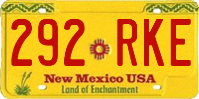 NM license plate 292RKE