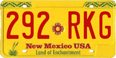 NM license plate 292RKG