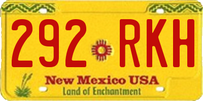 NM license plate 292RKH