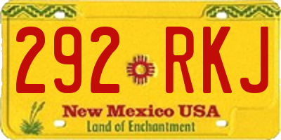 NM license plate 292RKJ