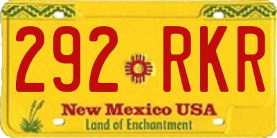 NM license plate 292RKR