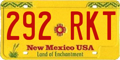 NM license plate 292RKT