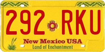 NM license plate 292RKU