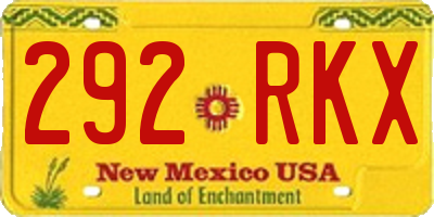 NM license plate 292RKX