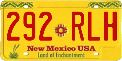 NM license plate 292RLH