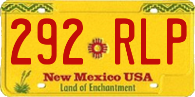 NM license plate 292RLP