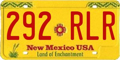 NM license plate 292RLR