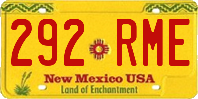 NM license plate 292RME