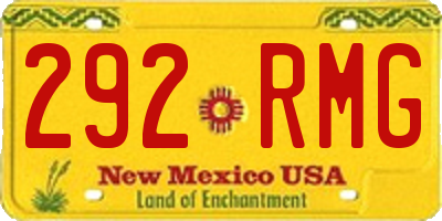 NM license plate 292RMG