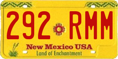 NM license plate 292RMM