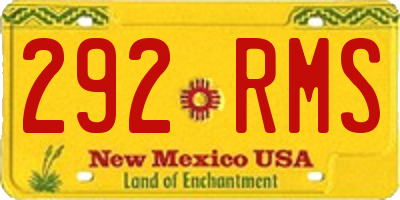 NM license plate 292RMS