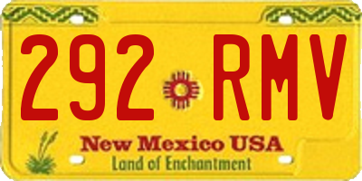NM license plate 292RMV