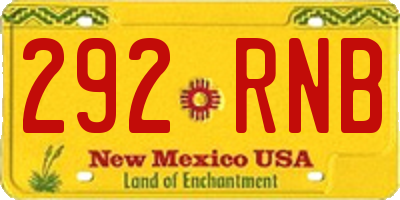 NM license plate 292RNB