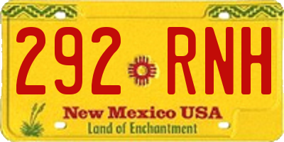 NM license plate 292RNH