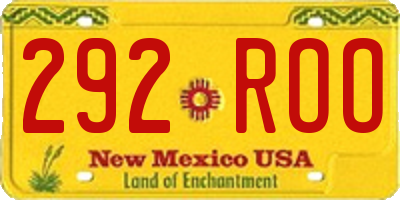 NM license plate 292ROO
