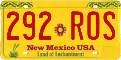 NM license plate 292ROS