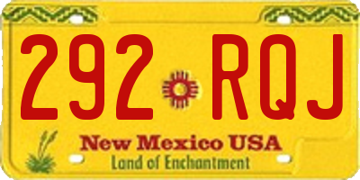 NM license plate 292RQJ