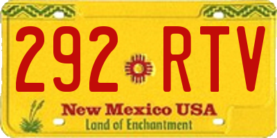 NM license plate 292RTV