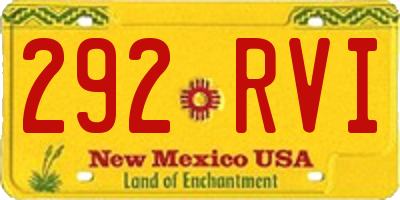 NM license plate 292RVI