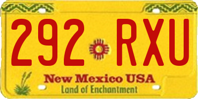 NM license plate 292RXU