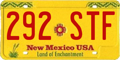 NM license plate 292STF