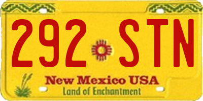 NM license plate 292STN