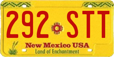 NM license plate 292STT