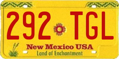 NM license plate 292TGL