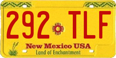 NM license plate 292TLF