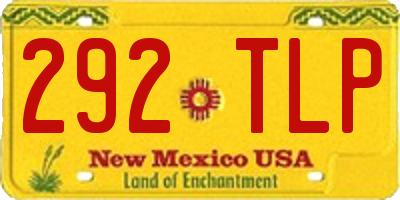 NM license plate 292TLP