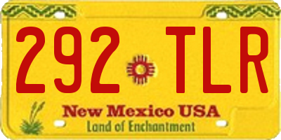 NM license plate 292TLR
