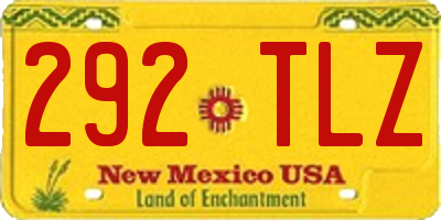 NM license plate 292TLZ