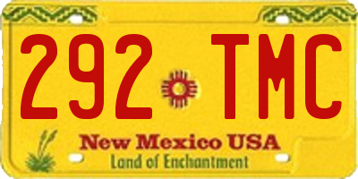 NM license plate 292TMC