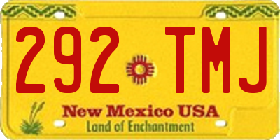 NM license plate 292TMJ