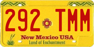 NM license plate 292TMM