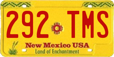 NM license plate 292TMS