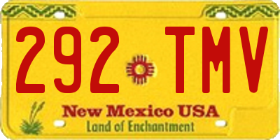NM license plate 292TMV