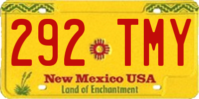 NM license plate 292TMY