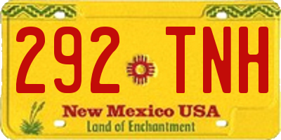 NM license plate 292TNH