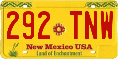 NM license plate 292TNW