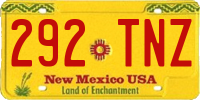 NM license plate 292TNZ