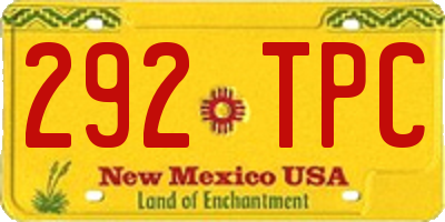 NM license plate 292TPC