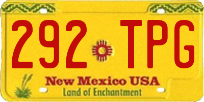 NM license plate 292TPG