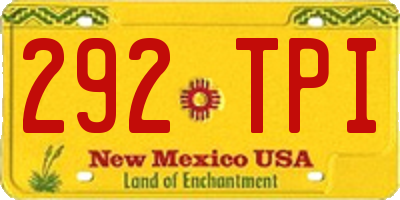 NM license plate 292TPI